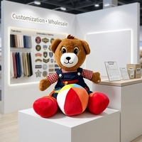 Ours en peluche OEM ODM, balle en peluche colorée, jouet éducatif animalier, cadeau parfait pour enfants, vente en gros
