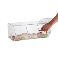 Distributeur empilable de présentoir en acrylique de grande capacité de porte-bonbons en acrylique pour biscuit de bonbons Vente en gros personnalisée