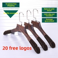 Cintres en bois floqués antidérapants vintage, écologiques, multifonctionnels, à fixation murale, pour salle de bain, à un seul niveau, logo personnalisable, pack de plus de 10