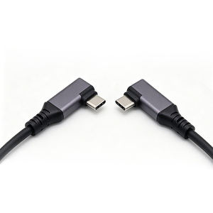 Câble USB Type-C court coaxial à 90 degrés avec gaine en PVC, 10G 100W 5A, charge rapide pour VR, Smart TV, tablette, téléphone <span class=keywords><strong>portable</strong></span> - Product Image 3