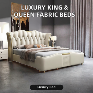Modern Bedroom Furniture Set Fabric <b>Bed</b> Frame Platform <b>Queen</b> King <b>Sizes</b> Soft Double Up-Holstered <b>Beds</b> for Bedroom Furniture - Product Image 2