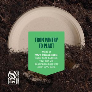 Best Quality 7-Inch Bagasse Heavy Duty <b>Disposable</b> <b>Plates</b> Microwave Safe Compostable Eco-Friendly 1000 Count Party Tableware - Product Image 4