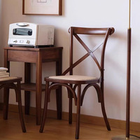Chaise de salle à manger SHANMU rétro style campagnard américain, dossier fourche, style nordique du milieu du siècle, assise en rotin tressé, pour restaurants