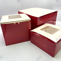 Caja de pastel de papel de grado alimenticio Caja de rebanadas de pastel de embalaje con tablero de pastel de ventana