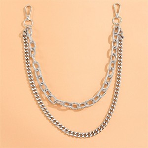 Double Layer Metal Pant <b>Chain</b> Tibetan Silver Waist <b>Chain</b> For Daily Wear Hip Hop Street Style Accessory - Product Image 6