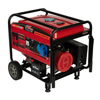 Power Value ZH6500 Luftgekühlter 5,5KW Elektrogenerator mit Seilzugstarter, 25L Kraftstofftank, Robuster Rahmen, 50/60Hz