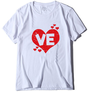 Día de San Valentín personalizado Camiseta de algodón para el amante de la venta al por mayor de alta calidad Casual romántico pareja ropa - Product Image 6