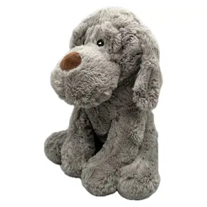 Ready To Ship Grey Sitting Dog Puppy Animal Stuffed Plush Toys Animal For Baby Kids Gifts