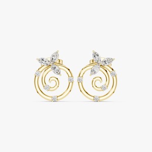 Pendientes de Diamantes con Diseño de Galaxia Espiral para Mujer, Estilo Cósmico Moderno, Ideales para Bodas y Eventos Formales, en Oferta - Product Image 1