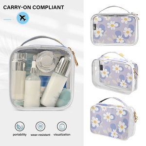 2-PACK Custom Ohia Lehua Print Women Small Waterproof Transparent PVC <b>Clear</b> Cosmetic Makeup <b>Bags</b> <b>Toiletry</b> <b>Bag</b> for Travel - Product Image 4