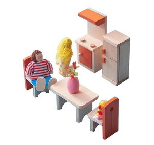 Giocattolo Familiare per Bambini, Mini Bagno, Casa delle Bambole in Legno con Mobili in Miniatura, Soggiorno per Bambine - Product Image 3