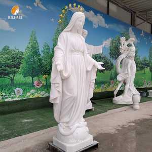 Statue <span class=keywords><strong>de</strong></span> la Vierge <span class=keywords><strong>Marie</strong></span> en marbre grandeur nature avec halo d'étoile pour <span class=keywords><strong>l</strong></span>'église, par MILY - Product Image 5