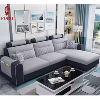 Ventes Directes d'Usine Canapé d'Angle Trois Places en Tissu Déhoussable et Lavable Style Moderne et Simple pour Salon