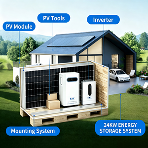 Système d'énergie solaire 20KW, onduleur intelligent, batterie haute capacité, panneaux solaires niveau 1, solution solaire à gu - Product Image 3
