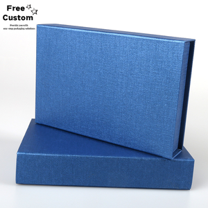 Caja Magnética Rectangular Azul con Diseño de Libro y Patrón Cruzado, Reutilizable para Empaque de Ropa Interior, con Relieve y Recubrimiento UV, Venta al Por Mayor - Product Image 2
