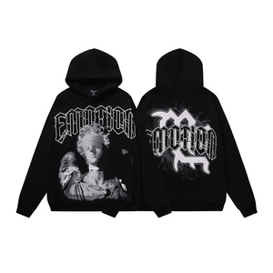 Sweat à capuche 100% coton épais de qualité supérieure avec émotion mixte Monster Looped avec impression Monster pour hommes et femmes - Product Image 1