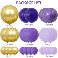 Kit de guirlandes de ballons pour décoration d'événements et de fêtes (mariages, anniversaires) – Or chromé, violet, violet foncé, lavande, violet macaron