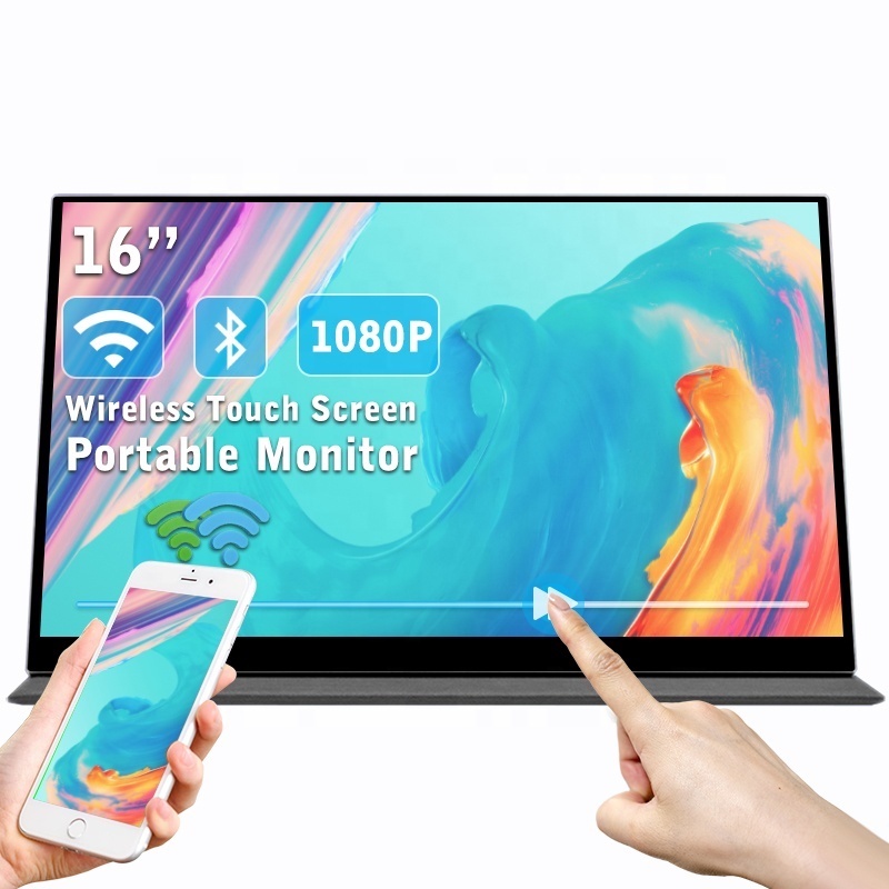 Wifi Wireless Miracast Toucreen 16 <strong>1080P</strong> IPS Screen Dual <strong>Portable</strong> 4K 15.6 Inch Gaming <strong>Monitor</strong> for Laptop Phone