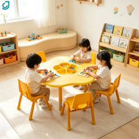 Meubles préscolaires, table pour enfants colorée à fleurs de prunier, pour la maternelle et l'école, jeu et apprentissage à domicile, ensemble chaise et table