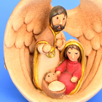 Ornements religieux sur le thème de Noël, crèche en résine, artisanat en résine en forme d'ailes d'ange, artisanat de Fujian, commandes personnalisées