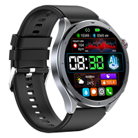 Reloj Inteligente OEM con ECG, Monitor de Frecuencia Cardíaca, Presión Arterial y Sueño, Pantalla TFT de 1.53 Pulgadas, Correa de Silicona, Asistente de Voz con IA, IP68