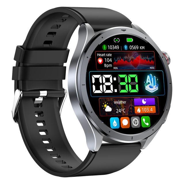 OEM Smart Watch ECG Heart Rate Blood Pressure Sleep Monitor 1.53 Inch TFT Screen Silicone Band AI Voice Assistant IP68