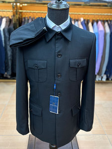 Cheap Single Breasted Two Vent Mandarin Lapel Collar 2 piezas Traje de hombre para novio - Product Image 3