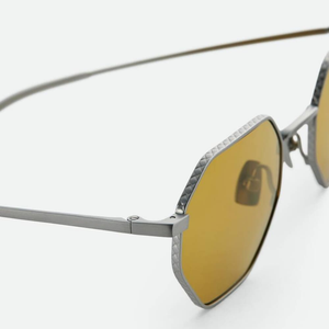 Bottega BV Retro Octagon Sunglasses Lightweight Metal <b>Frame</b> Stylish Shades for Daily Outdoor Use Veneta - Product Image 6