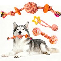 Kit de 3 Juguetes de Cuerda Ecológicos y Duraderos para Mascotas, Juguetes de Goma TPR para Masticar e Interactuar con Perros, para Uso Diario en Interiores y Exteriores