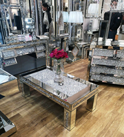 Table basse en verre, meuble de salon, en diamant broyeur, usine chinoise, nouvelle collection
