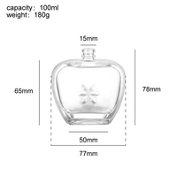 Nouvelle conception de flacon de parfum portable en verre avec bouchon spiralé 100 ml, personnalisable, rechargeable, conteneur vide