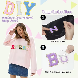 Оптовая продажа вышитых нашивок на заказ, самоклеящиеся вышитые буквы 5,5 см, нашивки из синели для одежды, головных уборов - Product Image 3