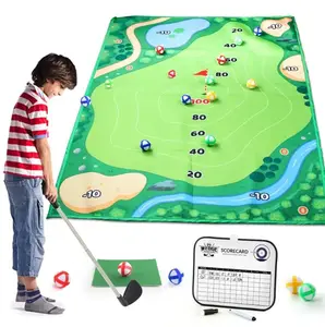 Outdoor Indoor Chipping Training Golf Game Practice Mat Set Sticky Flying Ball Sport Toy For Adults Family Backyard Games