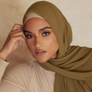 2025 été modeste mode Offre Spéciale Design élégant respirant longue plaine en mousseline de soie Hijab haute qualité couture en gros musulman - Product Image 1