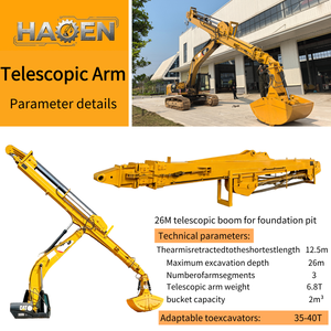 XE400, flèche télescopique de 26 m, chargement/déchargement de fosses de fondations profondes, construction de caissons de ponts, tranchées profondes, pipelines - Product Image 2