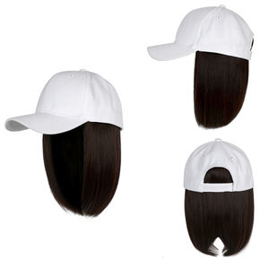 BOBO Pelo Corto <span class=keywords><strong>ondulado</strong></span> pelo sintético mujeres gorra de béisbol peluca sombreros para niñas pelucas naturales 3 pelo corto y medio largo 23cm - Product Image 4