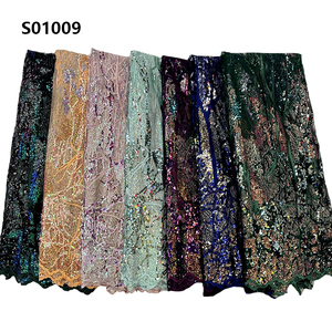 CHOCOO recién llegado tela de encaje bordado africano fabricante proveedores lentejuelas tela de encaje de tul francés - Product Image 6