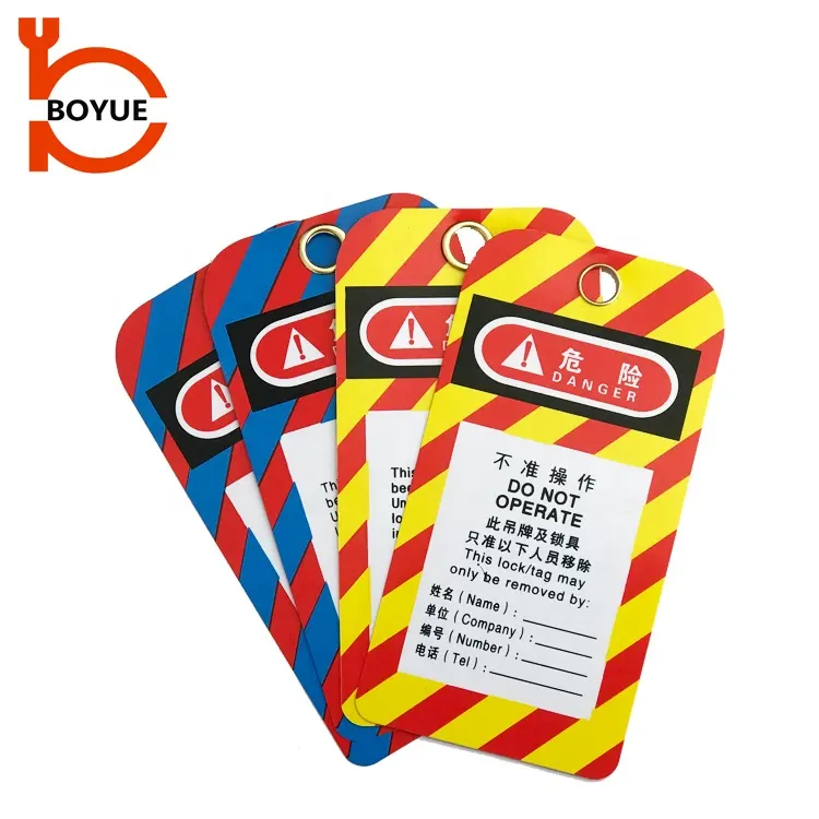 مصنع الصين الصناعي تخصيص بطاقات الخطر الإنجليزية العلامة لا تبدأ المعدات مقفلة