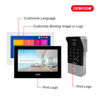 Interphone vidéo 7 pouces avec caméra, écran tactile, moniteur, caméra de porte avec moniteur, Wifi et sonnette