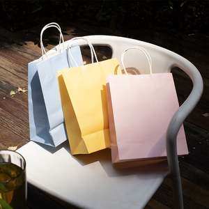 Sac cadeau en papier kraft durable imprimé transparent personnalisable en gros, sac de transport pour les achats - Product Image 6