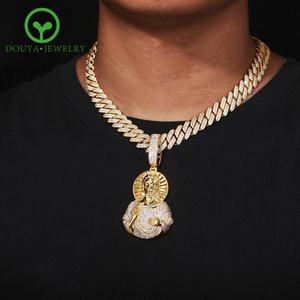 Meilleur <span class=keywords><strong>ami</strong></span> mode personnalité Hip Hop diamant Figure chandail chaîne pendentif collier pour anniversaires - Product Image 4