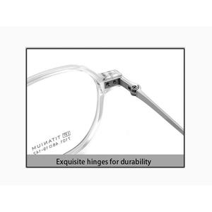 Kính mắt đọc sách gọng kính quang học toàn viền vuông tròn mạ IP titan cao cấp <span class=keywords><strong>2026</strong></span> dành cho nữ 7101 màu xanh dương - Product Image 5