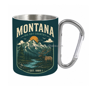 Taza de Viaje de Acero Inoxidable 304 con Asa, Taza de Camping con Mosquetón, Diseño Personalizado, Recuerdo de Dolomitas, Italia, Taza de Café - Product Image 6