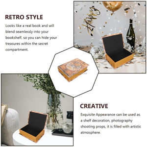 Caja de libros de madera sin terminar Caja de regalo con forma de <span class=keywords><strong>libro</strong></span> de madera lisa grande Caja de libros de madera vintage - Product Image 5