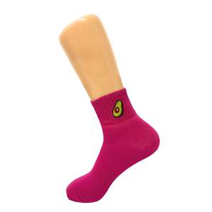 Calcetines tobilleros de algodón para mujer, finos, transpirables, informales, con diseño de frutas bordadas, para verano, 3 pares - Product Image 3