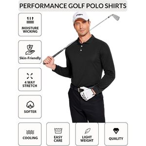 FOXA Polo à manches longues pour homme, anti-humidité, séchage rapide, col classique, pour le golf et les loisirs - Product Image 3
