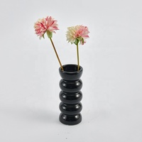 Ensemble de fleurs artificielles chinoises Moontail réalistes, souples et imperméables de 360 mm de hauteur avec vase en verre pour la maison moderne, le bureau ou le bureau à domicile