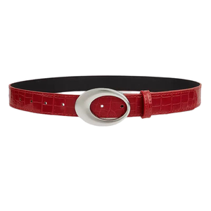 Nuova <span class=keywords><strong>Cintura</strong></span> da <span class=keywords><strong>Donna</strong></span> <span class=keywords><strong>in</strong></span> <span class=keywords><strong>Pelle</strong></span> 2026 Stile Americano Retrò Y2K con Motivo Coccodrillo Rosso, Minimalista di Alta Gamma, Casual <span class=keywords><strong>in</strong></span> Lega, alla Moda e Versatile - Product Image 2