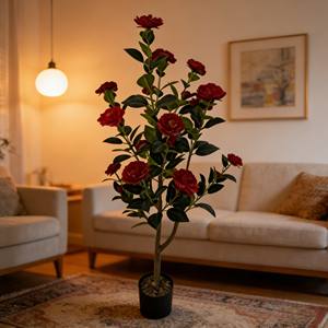 Arbre de camélia artificiel, faux arbre de camélia, arbre de camélia en pot - Product Image 3