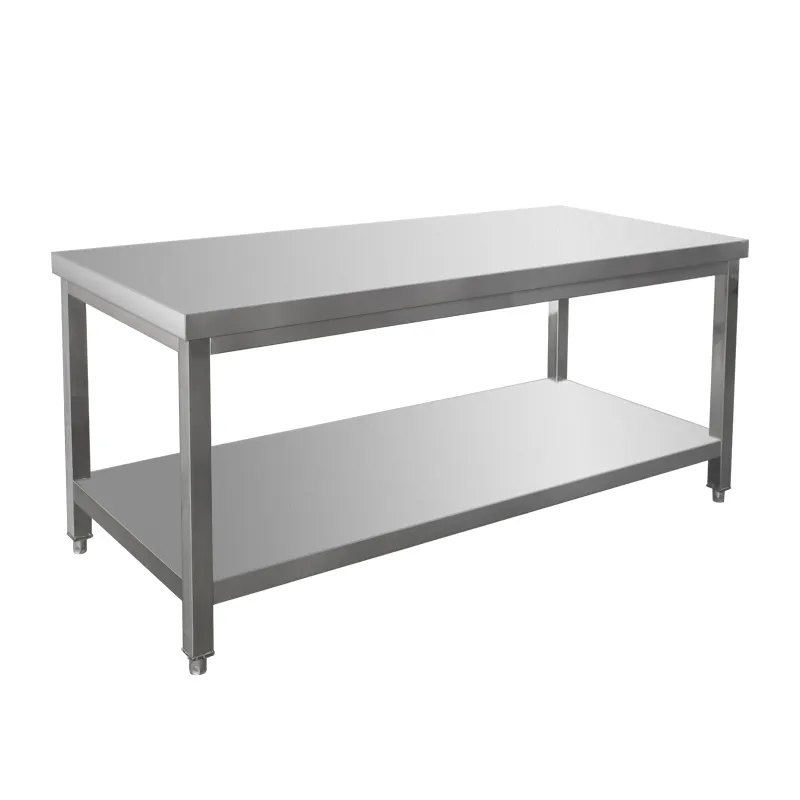 Ağır mutfak çalışma masası büyük ve pratik depolama paslanmaz çelik hazırlık masa